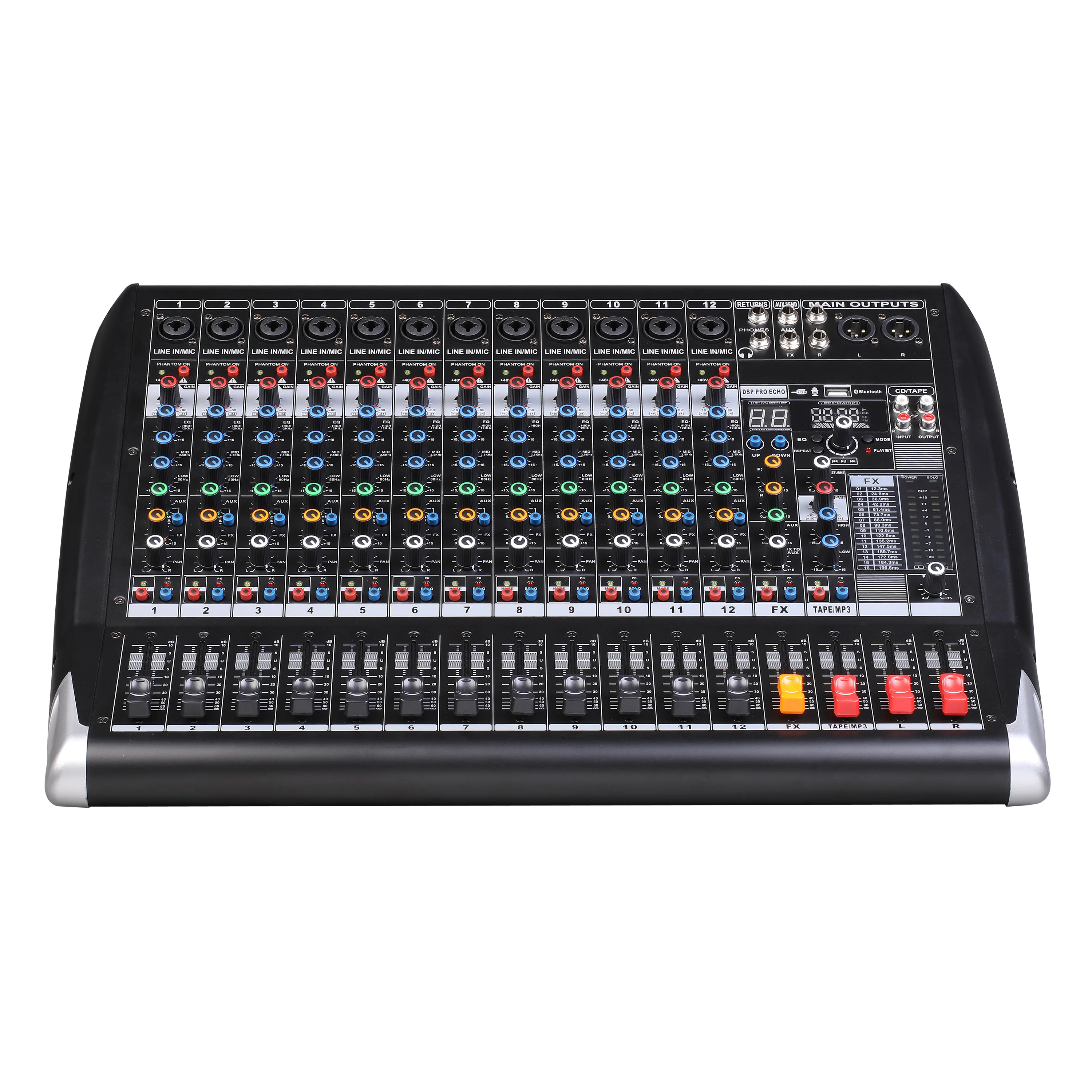 Акустическая система профессиональный аудио цифровой микшерный пульт 12 каналов предохранитель мощность смеситель