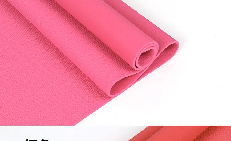 TPE 6-8mm Yoga Mats Double Layer Tpe Mat Anti-slip Fitness Friendly Gym Matting Instructional