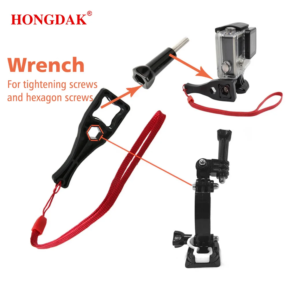 HONGDAK Adjustable Base Helmet Mount for GoPro 10 9 8 Xiaomi EKEN Dji Action Camera Motorcycle Mount Riding Belt Head Accessory