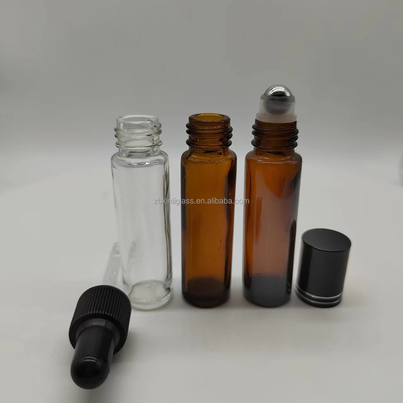 Shandong Factory 10ml amber roll on Essential oil sprayer glass bottle with plastic sprayer cap