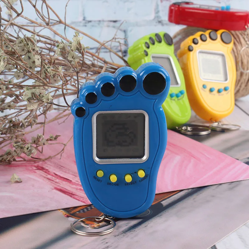 New foot mini electronic pet machine handheld mini game keychain pendant