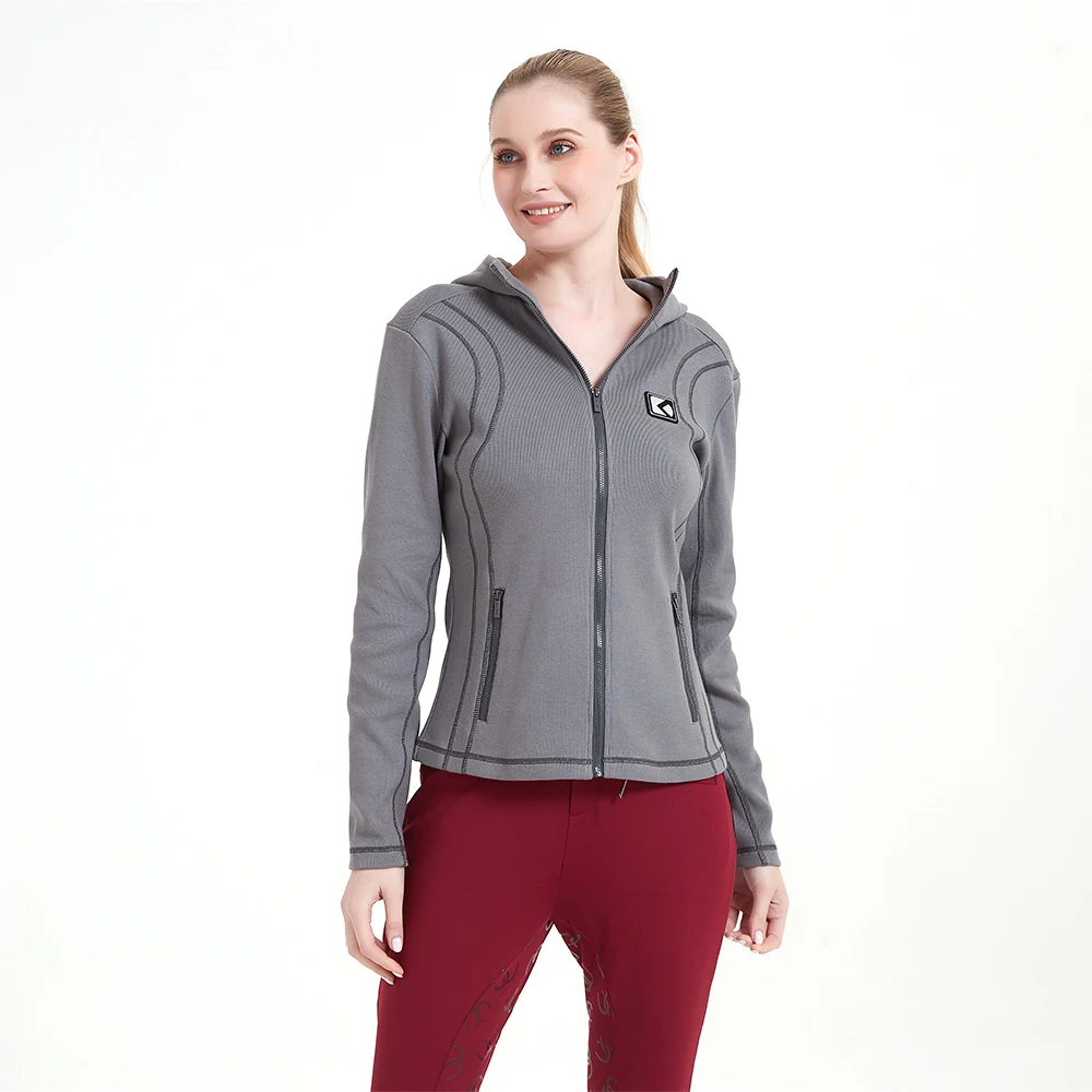 Wholesale Modify Curves Sweatshirt Horse Riding Long Sleeve Apparel Women Equestrian Top Jackets Clothing