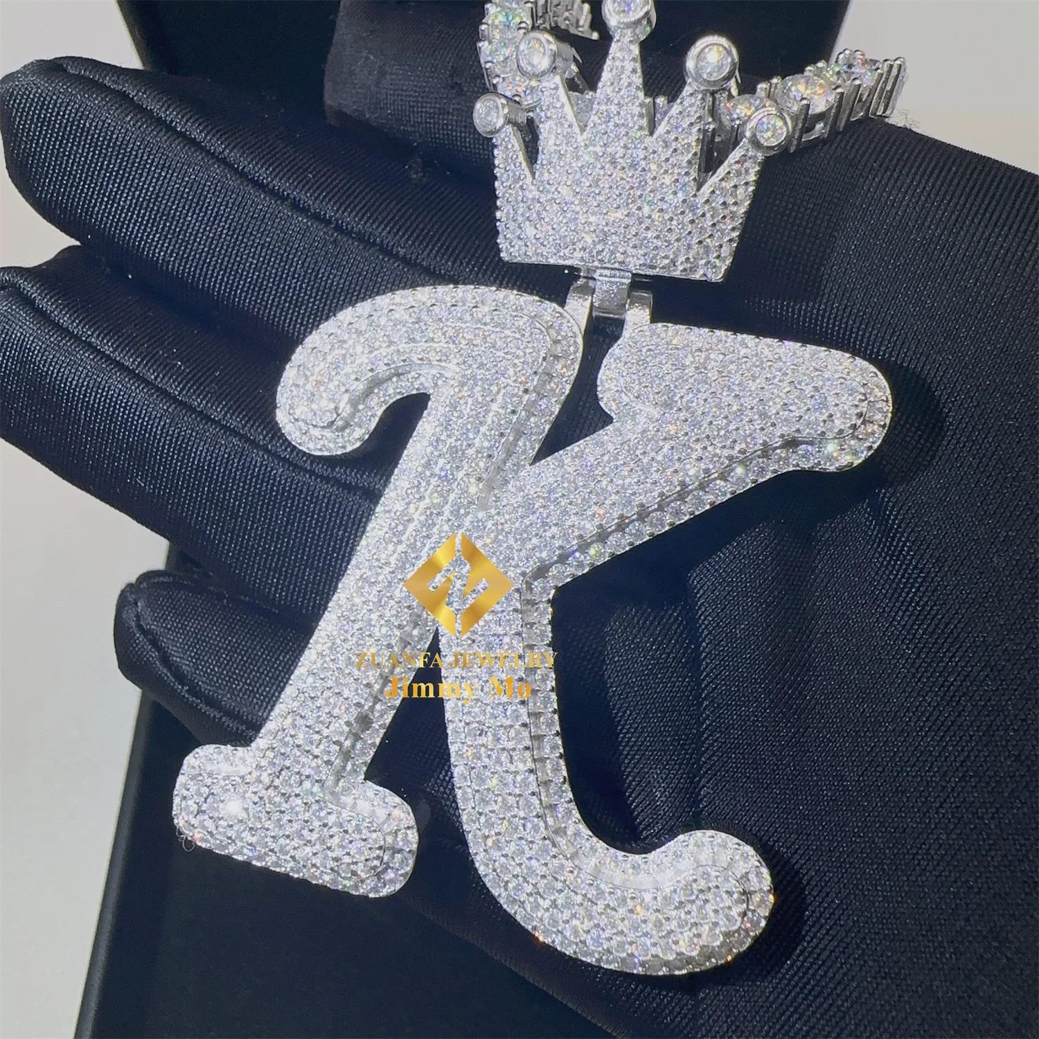 GRA Certificate Customized Pendant Luxury Jewelry 2in 925 Silver Iced Out VVS Moissanite Letter Initial K Name Pendant