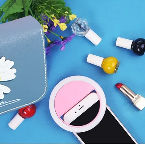 ABS Selfie Light Ring Lights LED with 28 LED Cell Phone Laptop Camera Photography Video Lighting Clip On Rechargeable for Phone