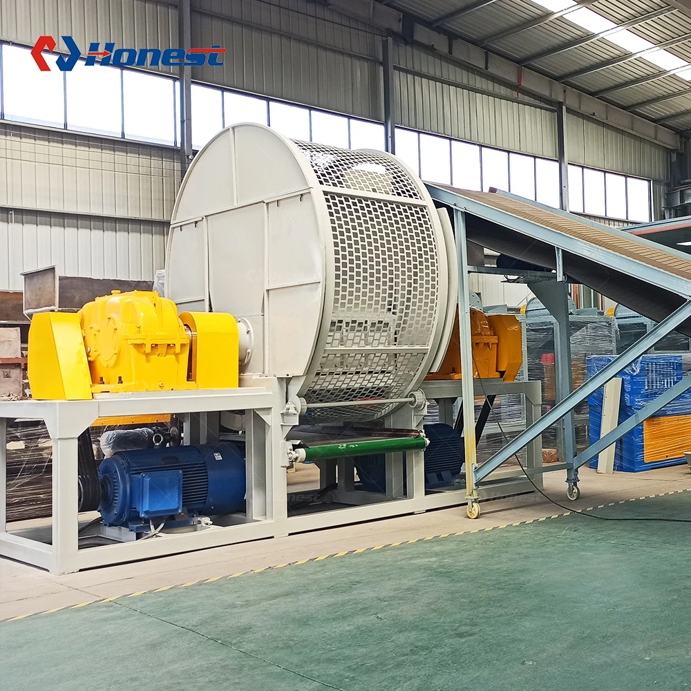 Wholesale Double Shaft Shredder Machine Tyre Rubber Recycling Crusher Whole Truck Tire Waste Radial Tire Shredder Machine