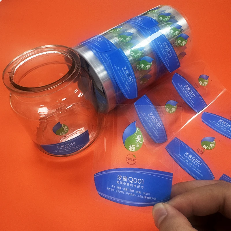 Custom On Roll Waterproof PVC Clear Transparent Self Adhesive Sticker