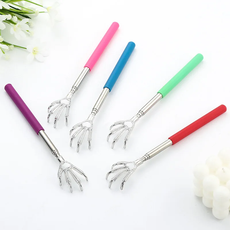 Stainless Steel Extendable HandHeld Finger-shaped Claw Massager Back Scratcher For Body