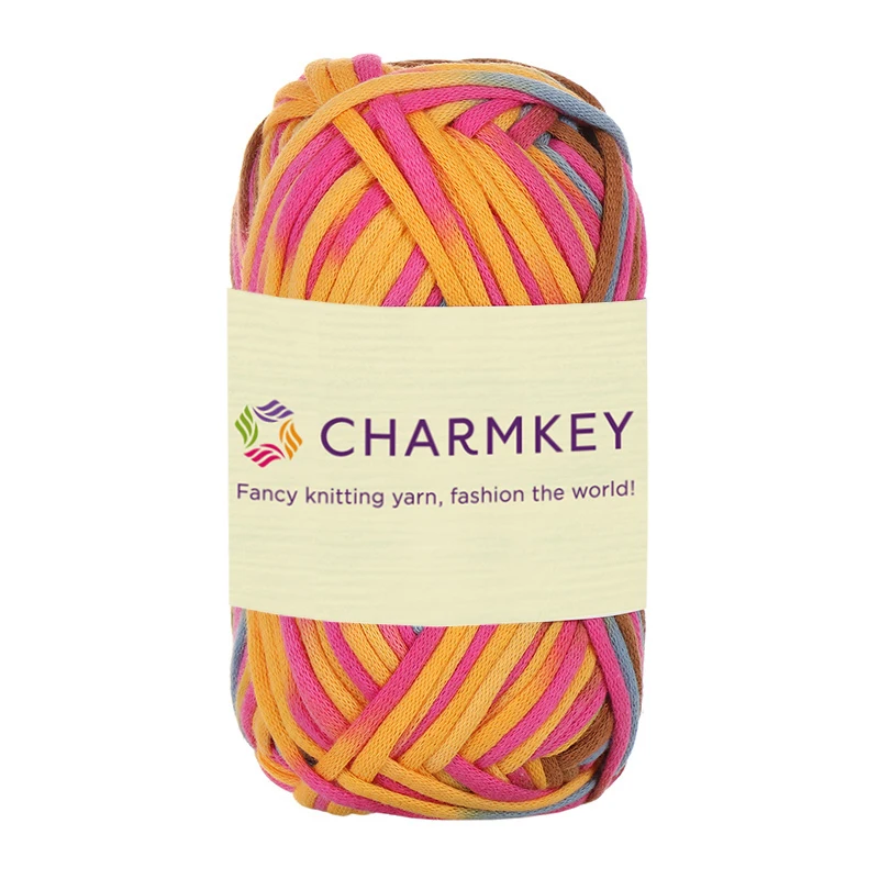 High Quality 4mm Thick 68%Cotton 32%Nylon  Blended Tube Hand Knitting Yarn for Bags Crochet DIY kit