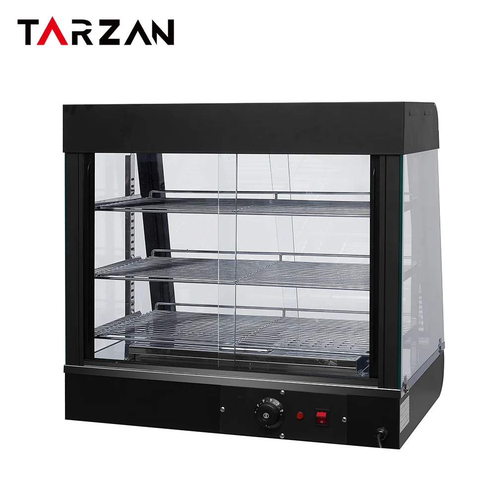 3 Layers Snack Food Warmer Restaurant Commercial Food Warmer Display Showcase Glass Display Showcase