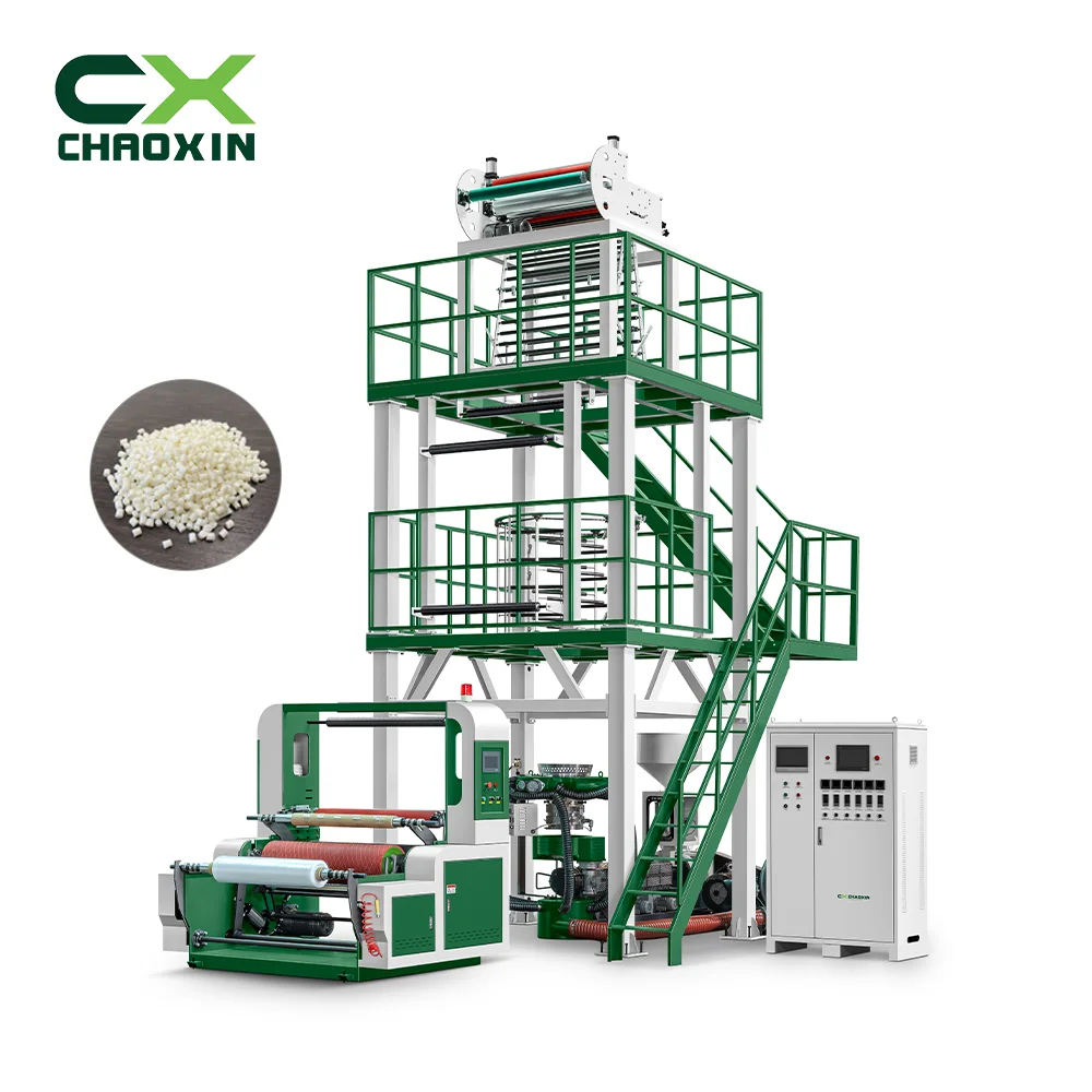 Film Machine Garbage Bag Roll Double Lines PBAT Film Blowing Machine Extruder Set Biodegradable HDPE Blown Film Extruder