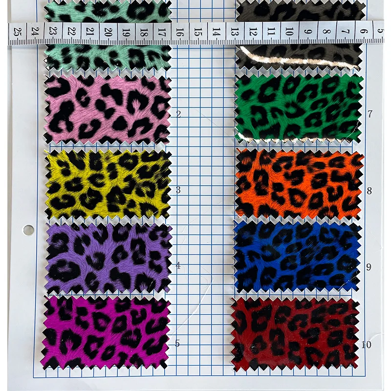 Animal Pattern Design Leatherette Leopard Printed Synthetic Fabric Mirror PU Coated Finished Faux Leather For Upholstery/Bags