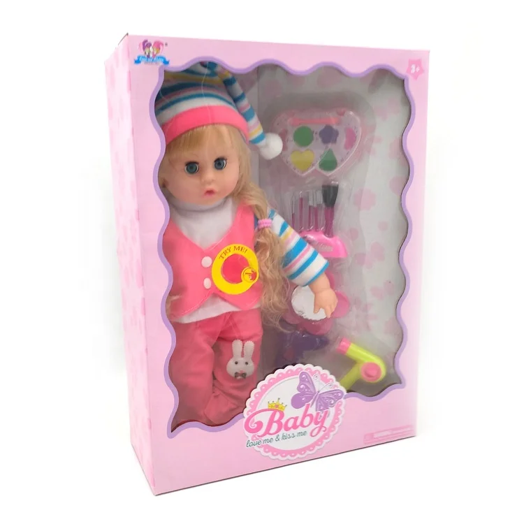 GCC Toys 16 Inch Kids Toy Baby Doll Baby Girl Toys with Cosmetic Set and IC Music