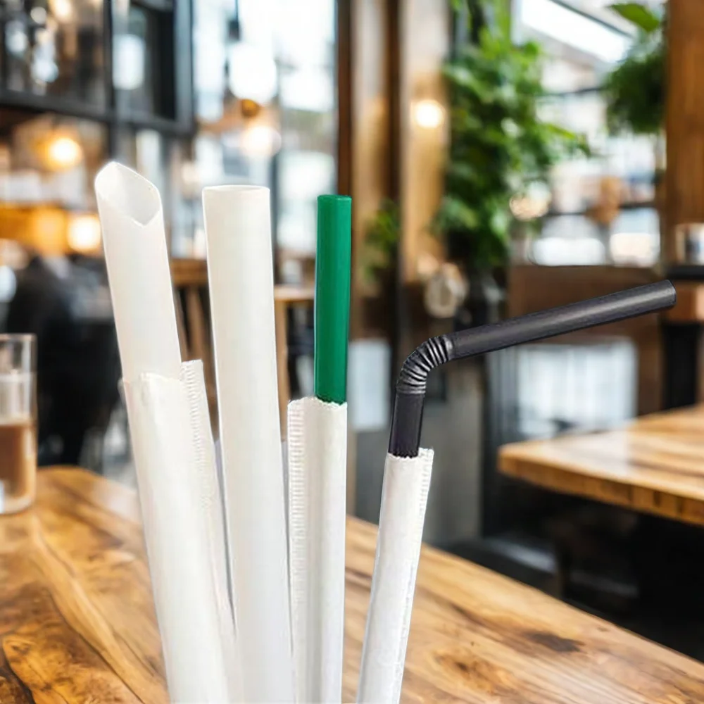Customize Colored Disposable Compostable Straight Pla Straws Biodegradable Plastic Straws For Boba Bubble Milk Tea