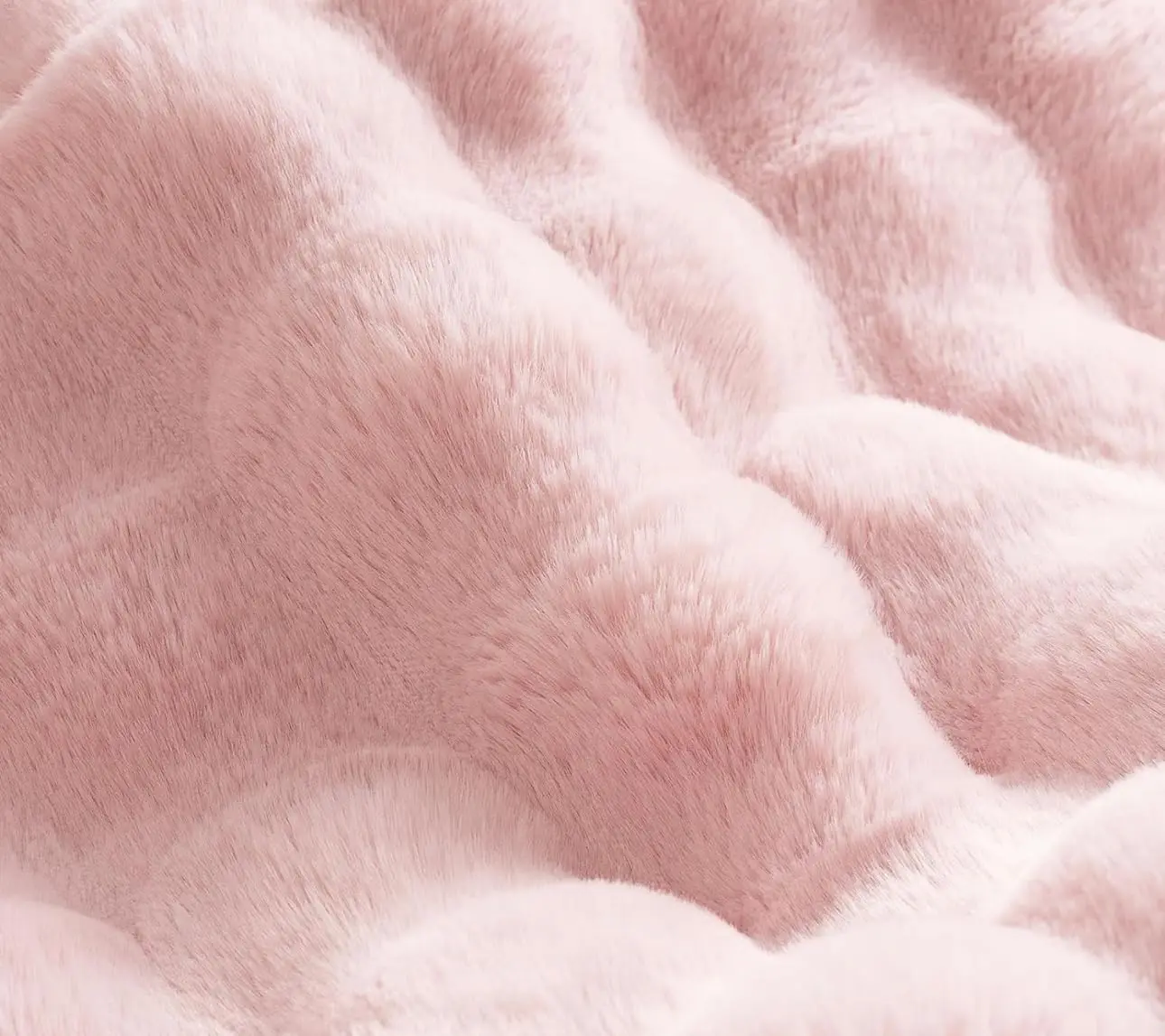 Faux Rabbit Fur Fluffy Soft Area Rug Rectangle Fuzzy Carpet for Living Room Bedroom 3D Bubble Rug