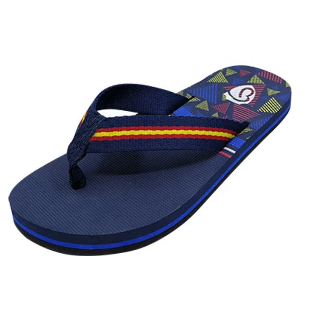 Custom logo personalize beach natural wholesale rubber EVA kids flip flop