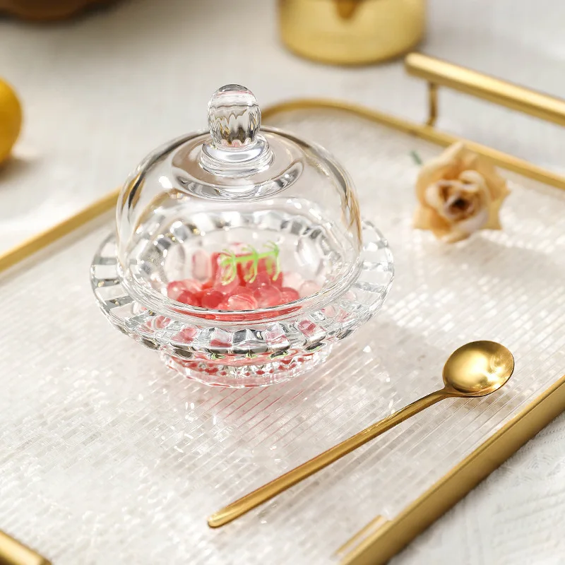 Стеклянная чашка для птичьего гнезда с крышкой Прозрачная Чаша димсама креативная сахарница миска тремеллы Нежный набор суповая