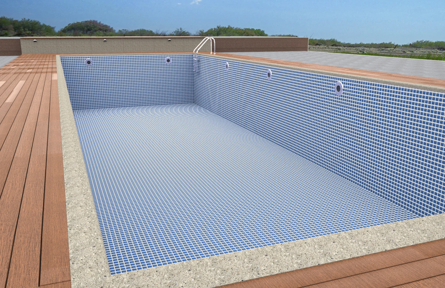  3D синяя мозаика защита от хлора экологически чистый вкладыш над землей подкладка для бассейна