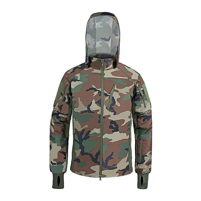 Waterproof Tactical Jacket Men Warm Windbreaker Jacket Hooded Coat Soft Shell winter fleece Jacket