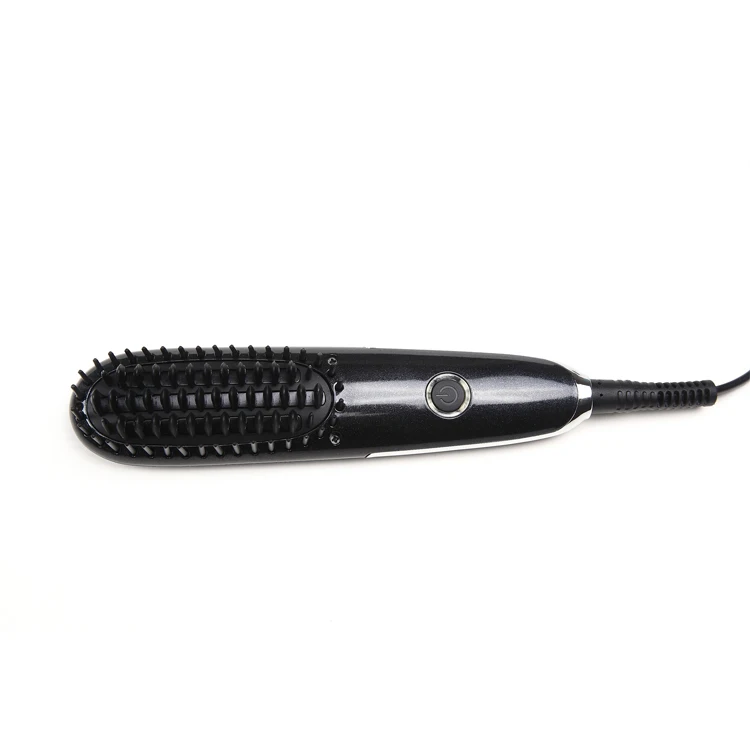 cepillo alisador custom logo  ceramic heated smoothing hair straightener brush  for women as seen on tv
