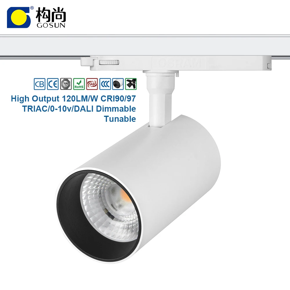 2700-5700k CCT tunable modern anti glare dimmable commercial 5 years warranty 20W cob led track light