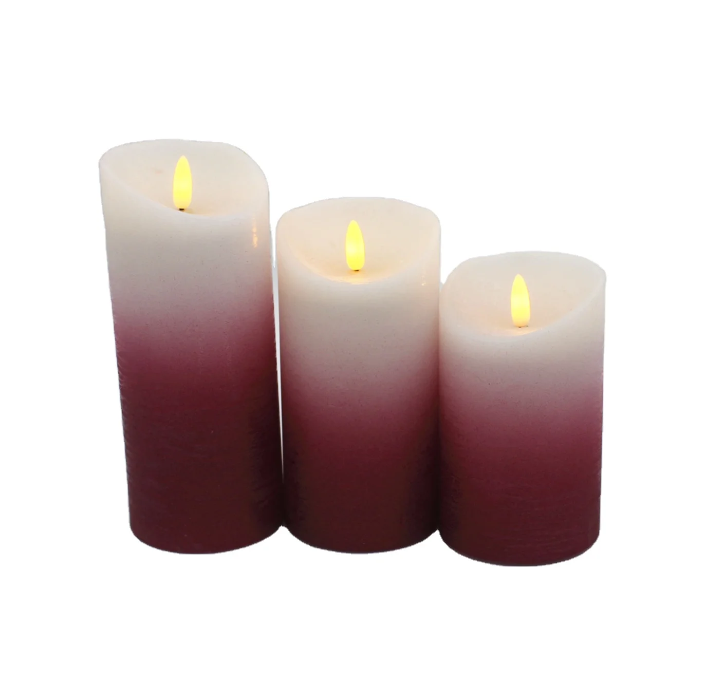 The new 2022 premium indoor LED flameless Christmas candle has a gradient of red