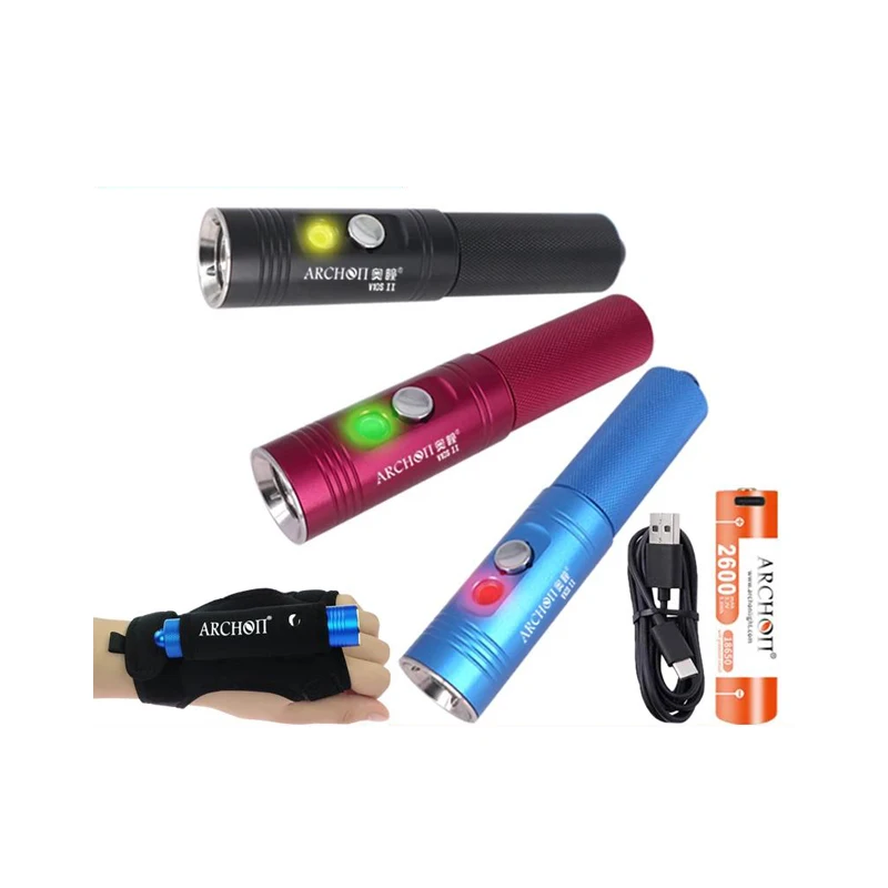 Popular ARCHON V10S II Backup 1200 High Lumens Mini Dive Light Underwater Led Diving Flashlight