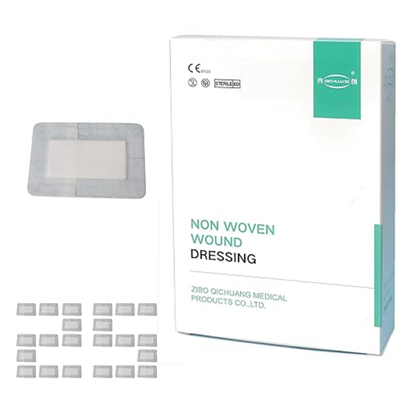 9*25cm Adhesive Absorbent Wound Dressing For High Exduates Wound 10*25 Nonwoven Wound Dressing