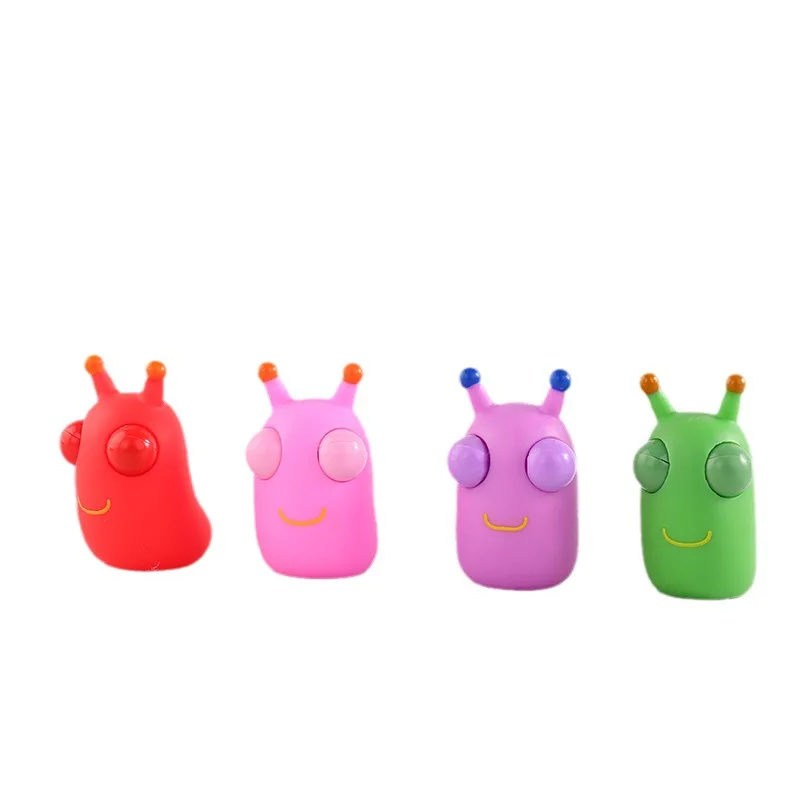 New Squeeze Toy 3d Grass Worm With Popped Eyes Anti-stress Fidget Sensory Toys For Kids Eyes Popping Out Worm Pinch Toy
