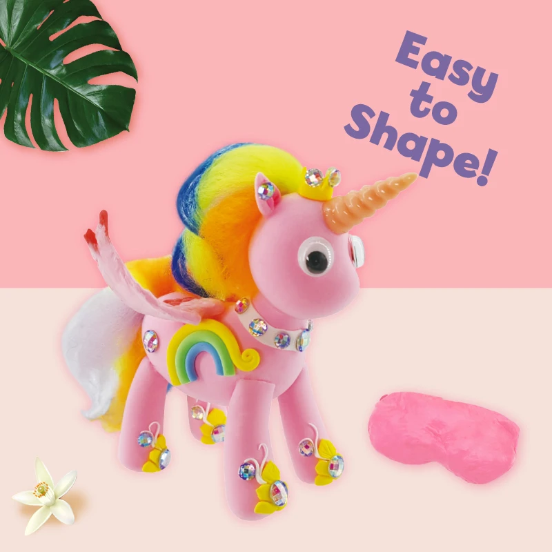 make your own unicorn kids crafts diy modeling clay super light soft air dry clay kit