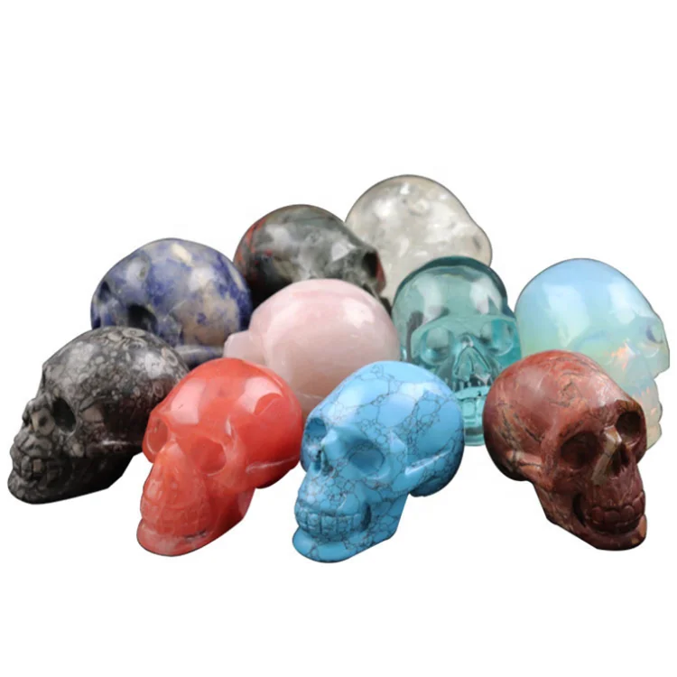 Factory Direct Sales Hand Carved Small Quartz Crystal Skulls of Various Colors