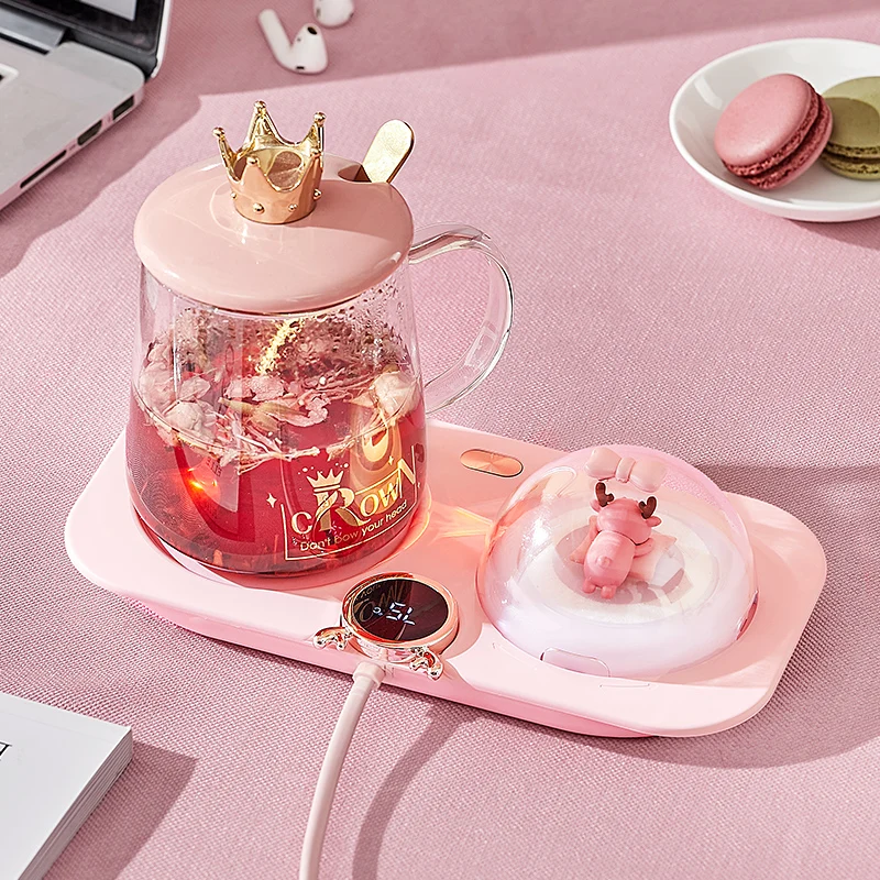 New Design Cup Warmer Heater Household Mug Heating Coaster Smart Thermostatic Hot Plate Milk Tea Water Heating Pad