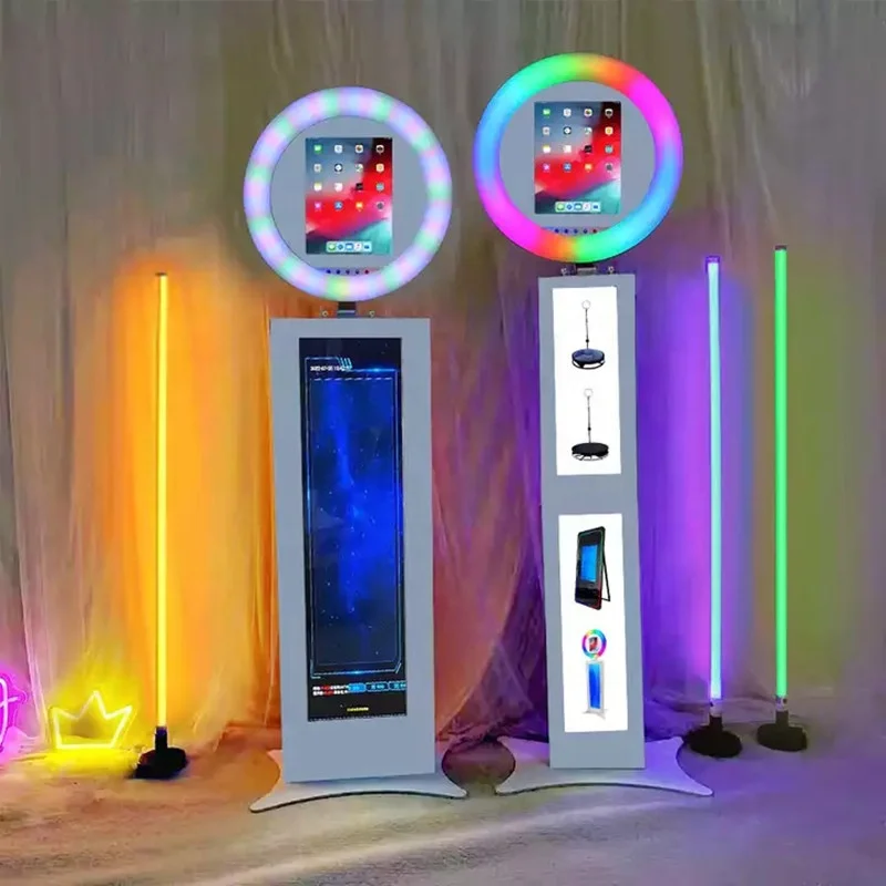 Беспроводной портативный Диммируемый светодиодный светильник RGB 3000-6500K, паровальная камера, волшебное зеркало, селфи-камера для Ipad, фотобудка