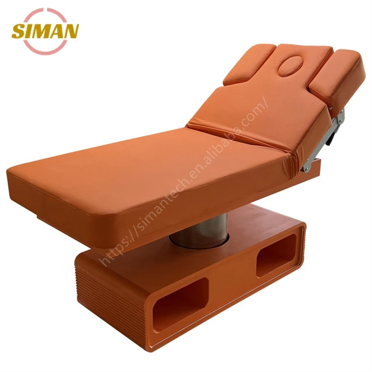 Siman clinic bed beauty bed with storage cabinet and LED atmosphere light high quality electric massage table salon equipment