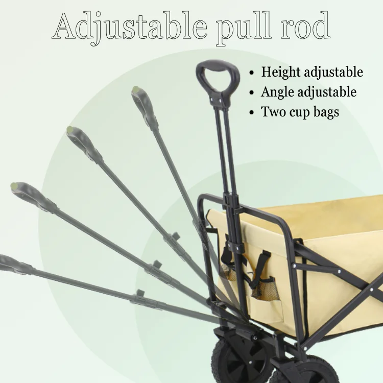 Wholesale Folding Adjustable Handle Outdoor Foldable Shopping Carts Beach Transport Collapsible Camping Cart Folding Wagon