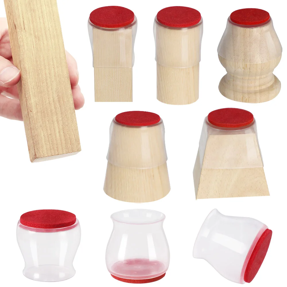 Прозрачные красные накладки на ножки стула, защитные накладки для пола и мебели, силиконовые колпачки на ножки стула