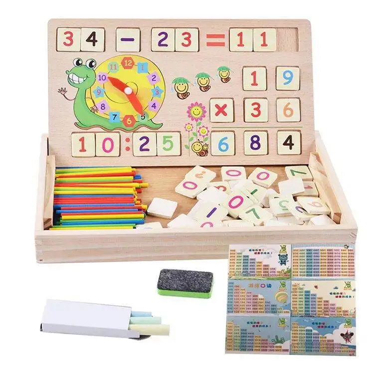 Wooden Math Learning Toy Set  Educational Counting Sticks, Number Blockfor Early Math Skills Development