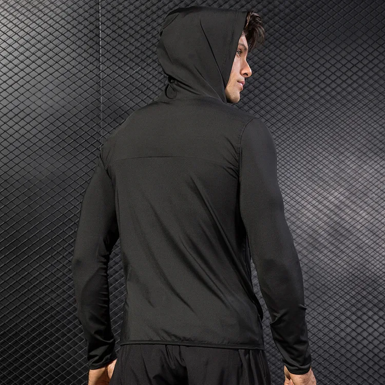 
Top Quality Mens Autumn Training Zipper Up Casual Hoodie Sports Coat Polyester Cool Quick Dry Fitness Gym Sweatshirt Jackets 