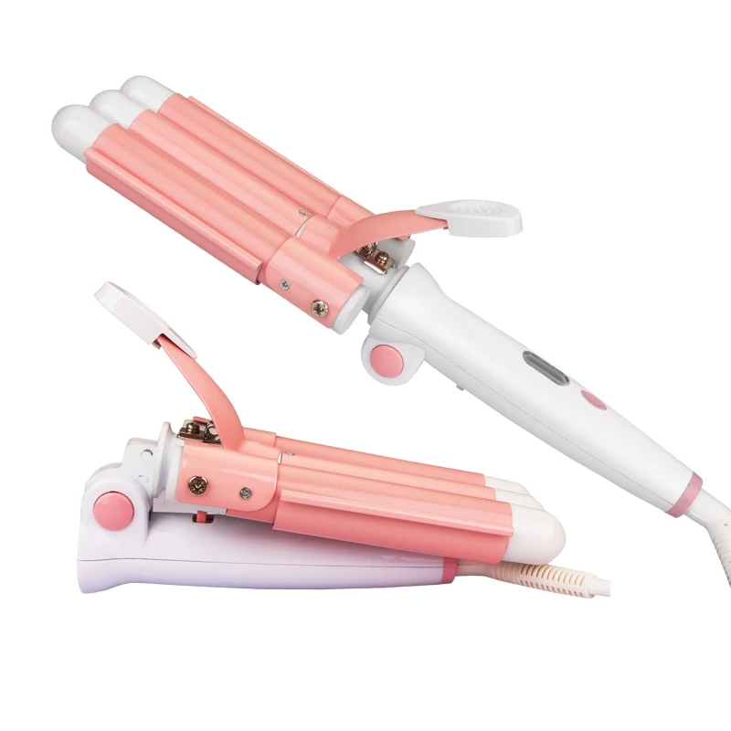 
Professional Ceramic Coating hair curler design 3 Barrel wave rotating hair curling iron 