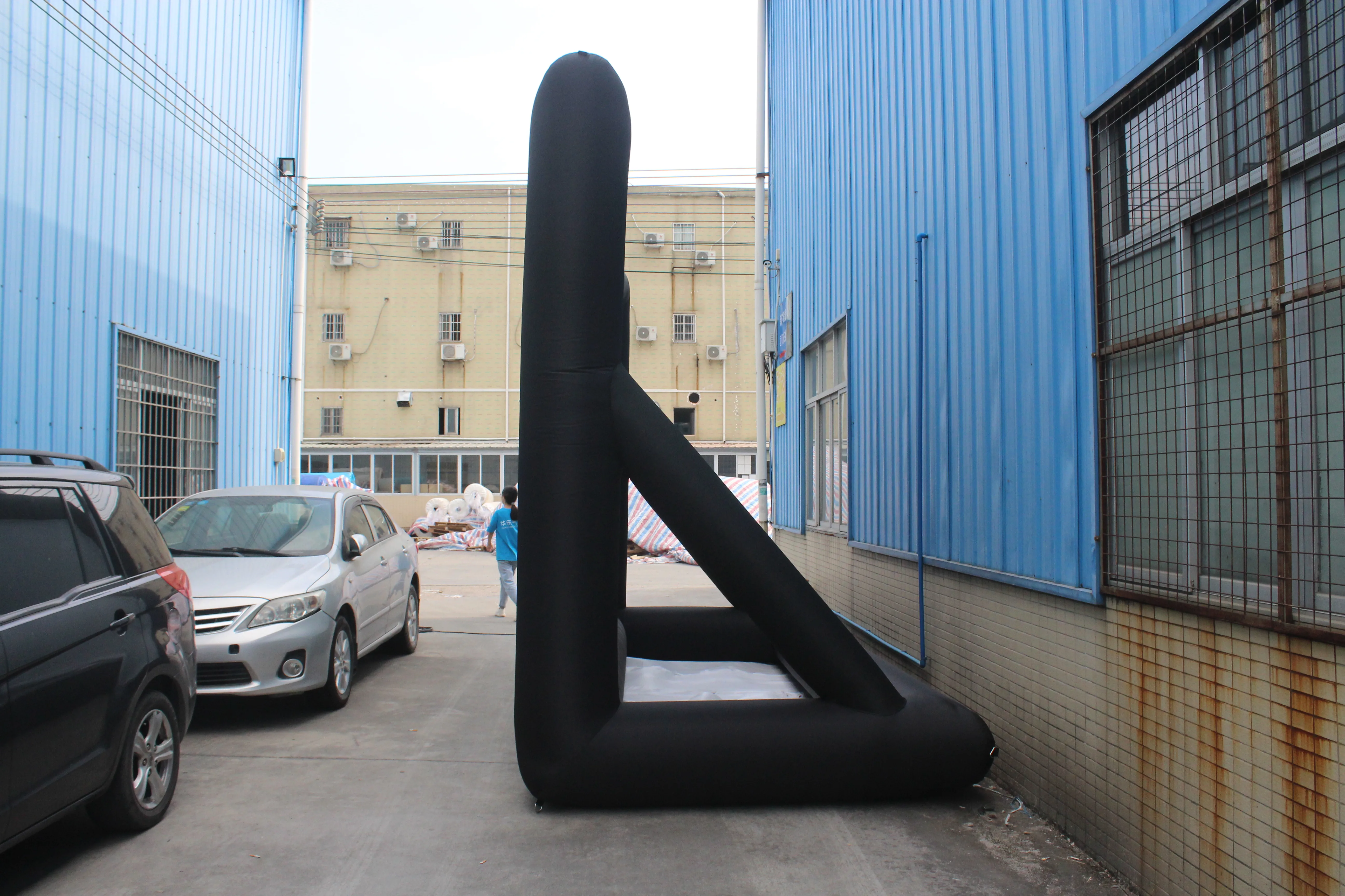 16ft outdoor and indoor theater inflatable projector screen nfl gaming event with accessories Fan and bag color black inflatable