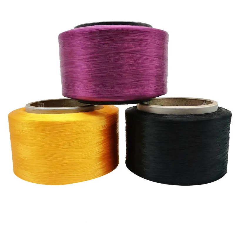 Best price dyed colors 100% polyester filament yarn150D 450D high tenacity twine textured yarn for weaving knitting