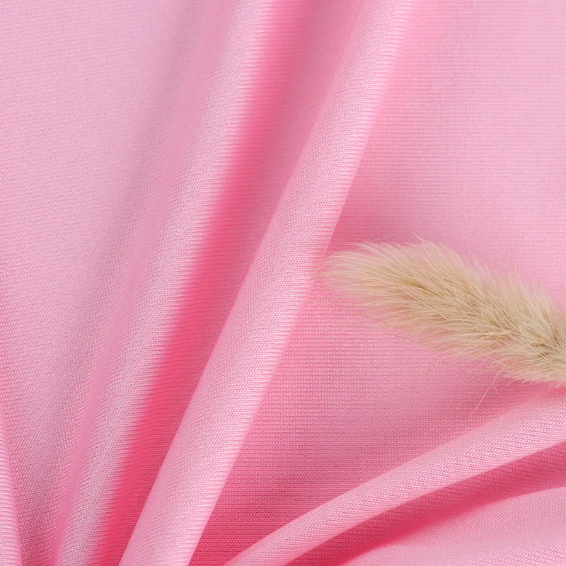 Wholesale 95%Polyester 5%Spandex Solid Fabric For Bows Ready To Ship Bullet Knit Fabric Support White Base Fabric