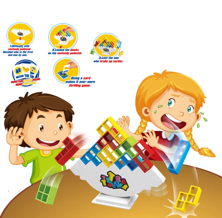 Building Block Set Kids Tower Balancing Blocks For Sale Crazy Game Balance tower board games