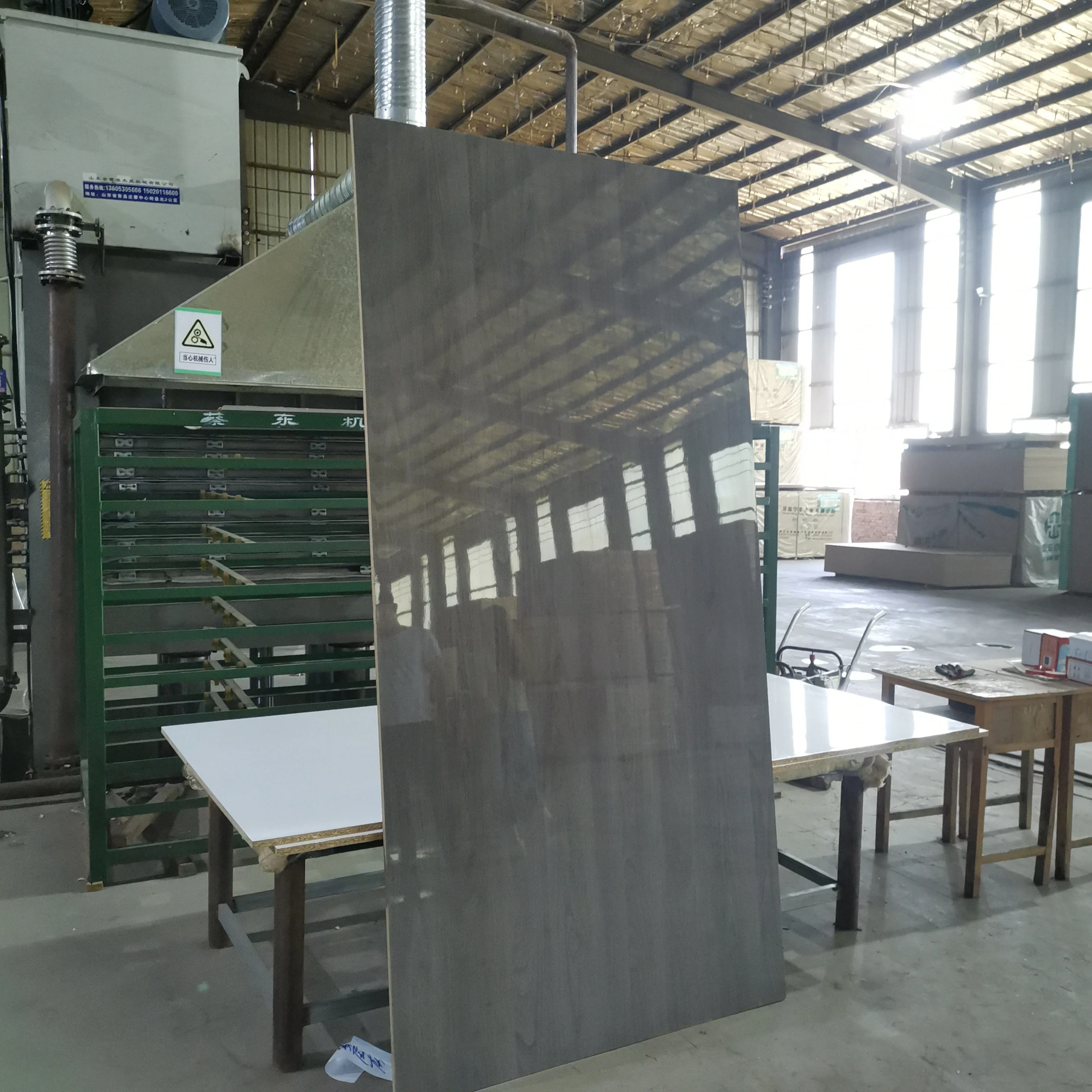 Custom  high glossy Titanium porcelain paper laminated engineered wood boards
