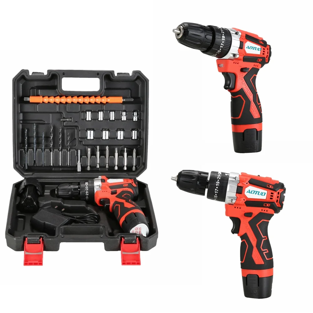 Portable 12V Cordless Battery Impact Drill Set Multifunction Wireless Lithium Electric Impact Drills
