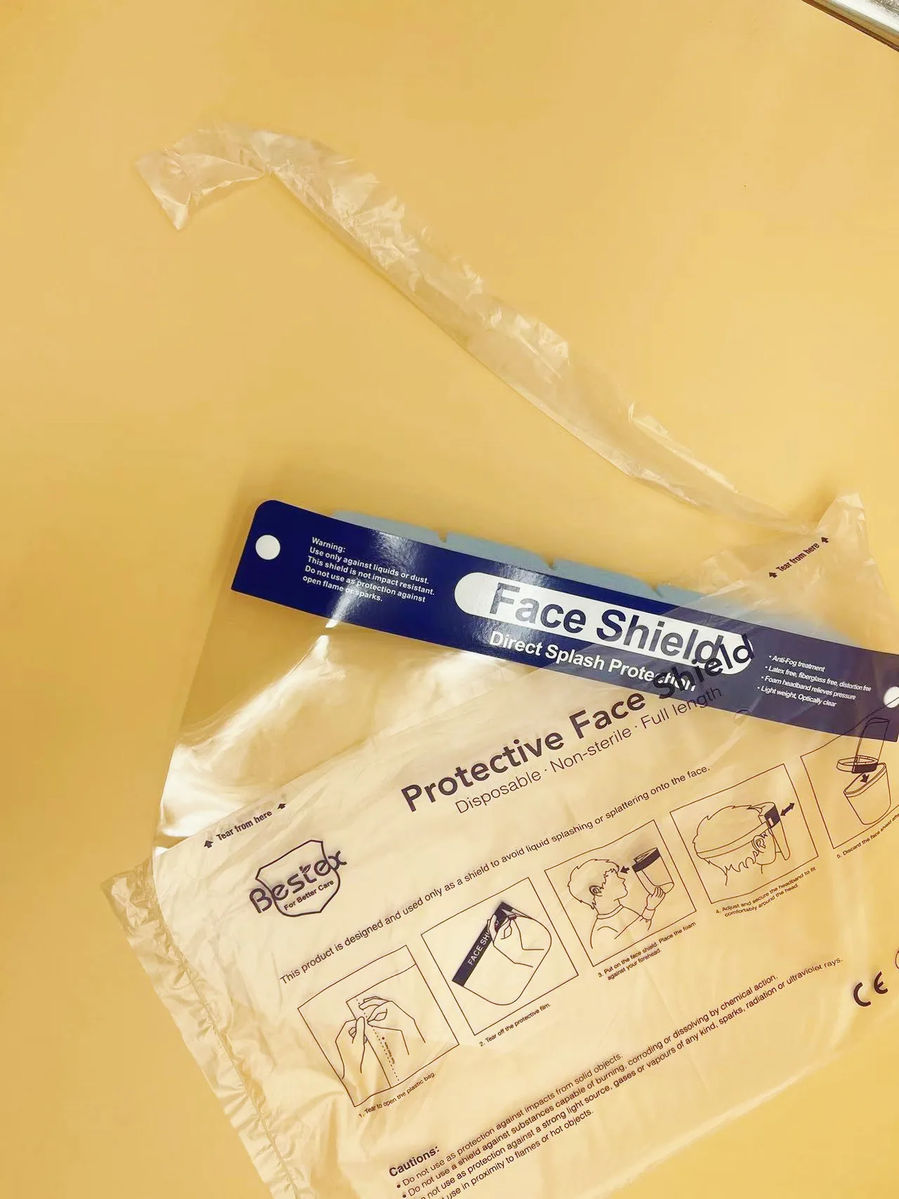 Standards Disposable  Saft FaceShield Anti Fog PET  FaceShield  Hospital Full Face Shield Manufacture