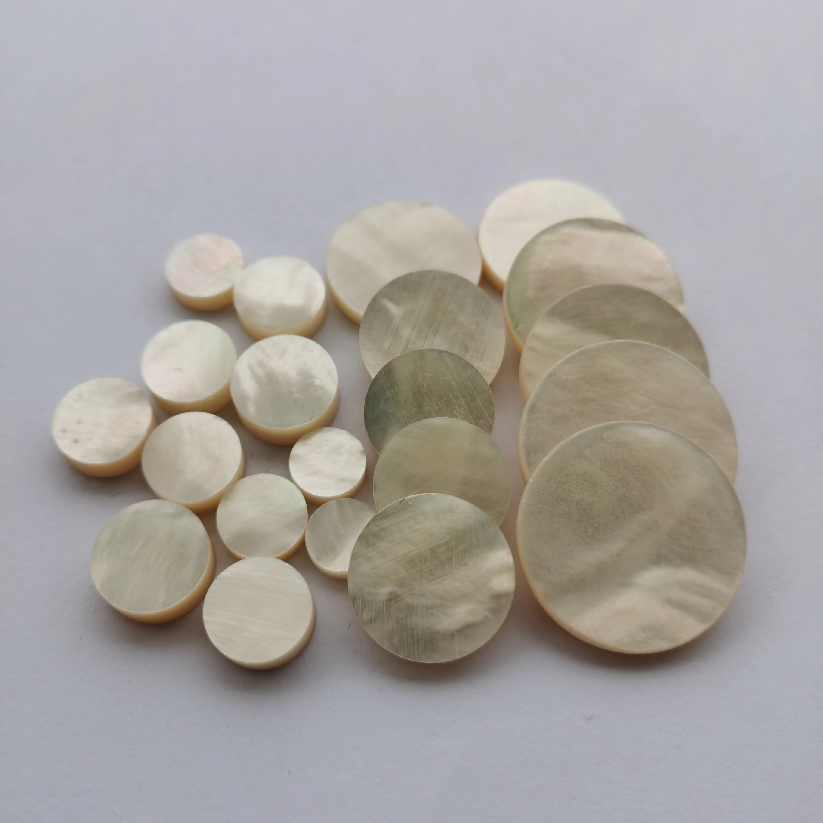 Bespoke Buttons Pearl Shell Button Natural White Mother of Pearl MOP Shell Blank