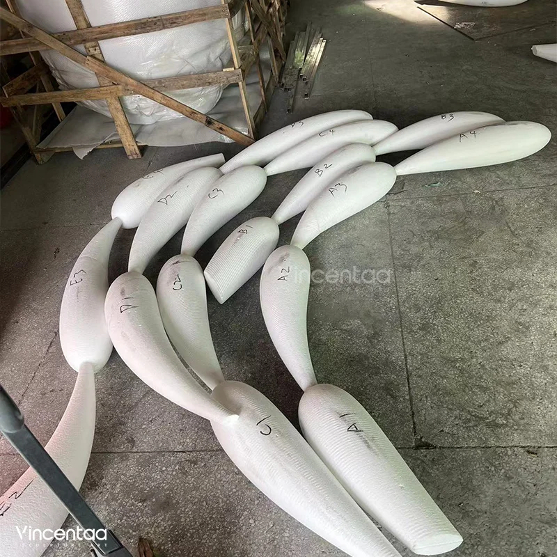 Vincentaa Custom Stainless Steel Fish School Sculpture Modern Art Sculpture Supplier