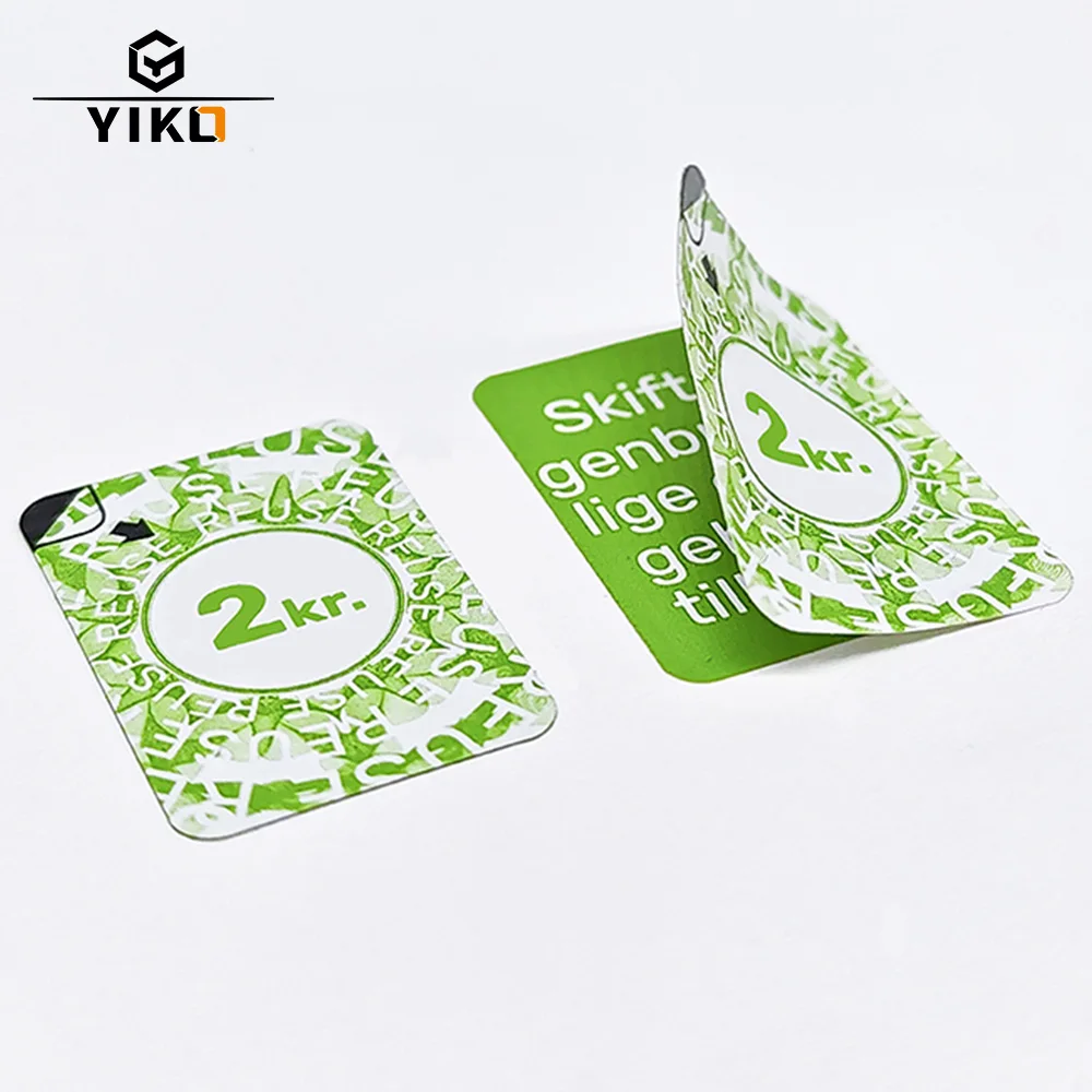 Yiko Customized Logo 2 Layers Label Roll Vinyl Self Adhesive Double Layered Sided Sticker Peel Off Waterproof For Bottle