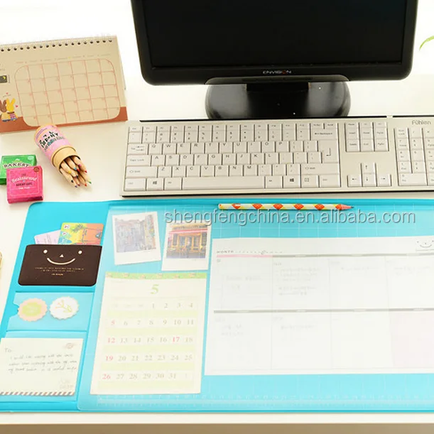 2016 New design PVC Office Table mat /Computer desk mat/ multi-function wirting pad