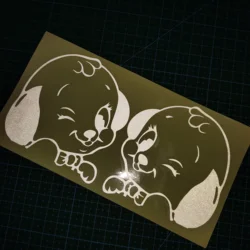 ETIE  High Quality vinyl reflective under night light pvc waterpoof custom DIE CUT sticker removable window decals